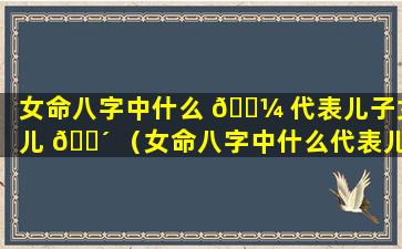 女命八字中什么 🌼 代表儿子女儿 🌴 （女命八字中什么代表儿子女儿的命运）